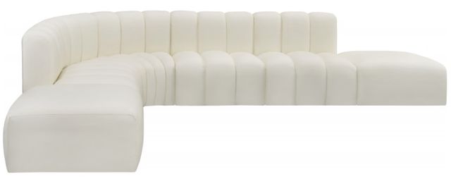 Meridian Furniture Arc 7-Piece Cream Leather Modular Sectional-1