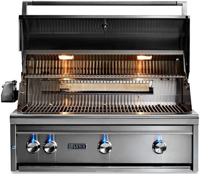LYNX® Professional 36" 3-Burner Limestone Built-In Natural Gas Grill with Rotisserie-1