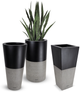 Le Present Lux Betona Black and Gray 28" Cylinder Planter-1