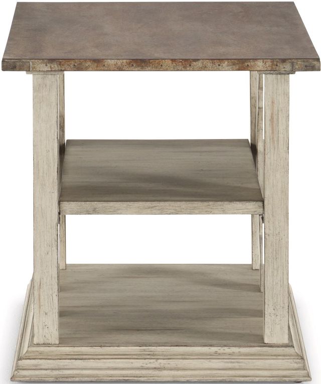 Flexsteel® Estate Galvanized Metal Top End Table with Antiqued Base-1
