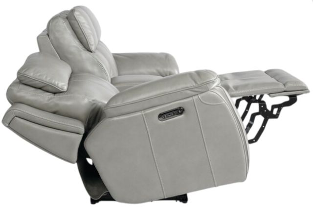 Bassett® Furniture Levitate Light Gray Leather Loveseat with Console-1