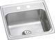 Elkay Lustertone® Classic Lustrous Satin 19-1/2" x 19" x 7-1/2" 2-Hole Single Bowl Drop-In Sink with Perfect Drain®-0