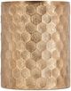 A & B Home Mirror Top Drum Table with Imelda Bronze Honeycomb Pattern Metal-1