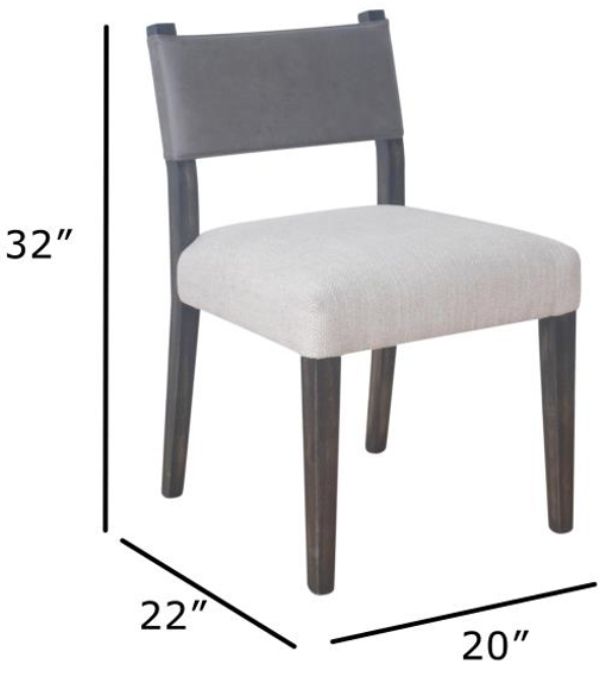 Nest Home Collections Elliot Black Wash/Gray/Vogar Ivory Dining Chair-3