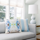 Laura Park Designs Versailles Stripe Blue 22" x 22" Throw Pillow-2