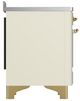 Ilve® Majestic III 48" Antique White Pro Style Induction Range with Solid Door and Brass Trim-3