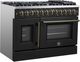 FORNO® Galiano Alta Qualita 48" Black Pro Style Dual Fuel Range -1