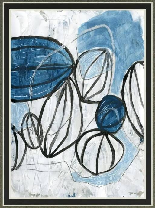 Classy Art Blue Lanterns II by June Erica Vess Wall Art-1