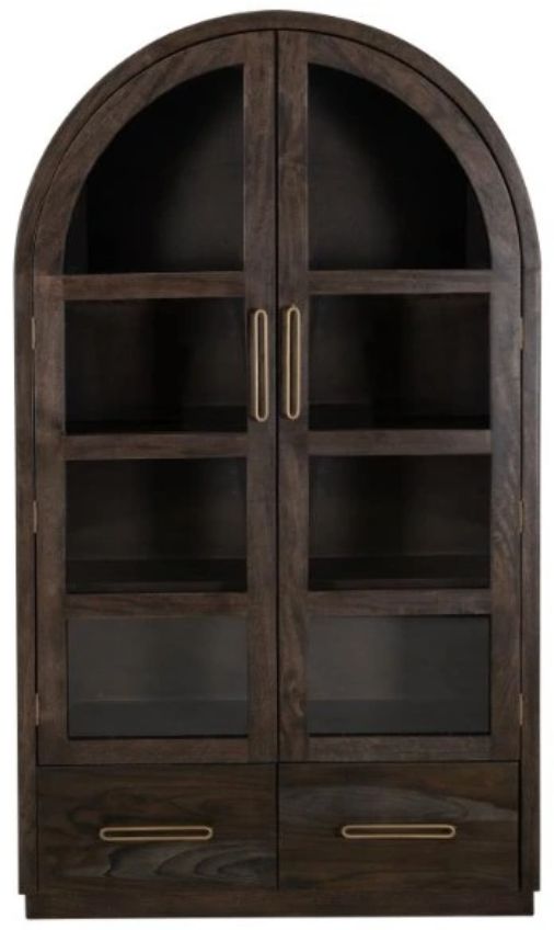 International Furniture Direct Balam Stained Dark Cabinet-3