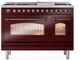 Ilve® Nostalgie II Series 48" Burgundy Pro Style Dual Fuel Range-1