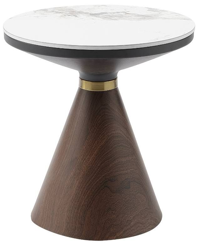 Homelegance® Greer White End Table with Oak Base-0