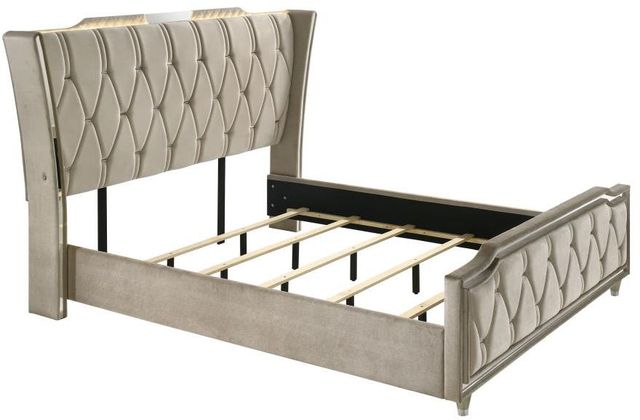 Coaster® Lorient Camel/Ivory California King Upholstered Panel Bed with LED-0
