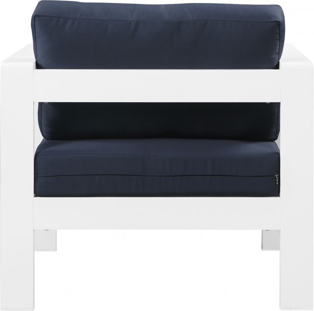 Meridian Furniture Nizuc Navy Waterproof Fabric Outdoor Patio Aluminum Arm Chair-1