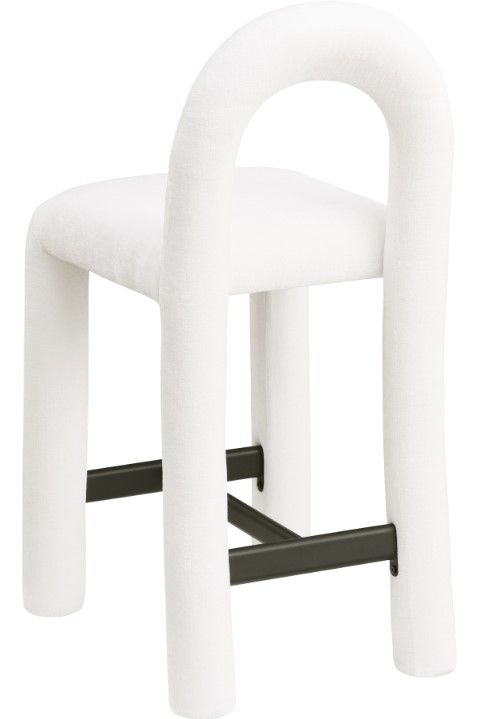Meridian Furniture Amari Cream Upholstered Counter Stool-4