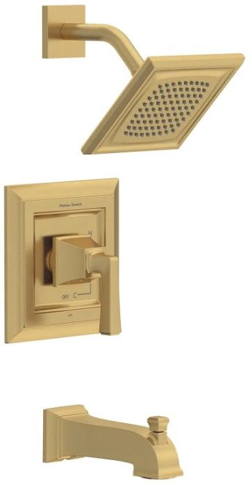 American Standard Town Square S Brushed Cool Sunrise Tub and Shower Trim Kit with Water-Saving Showerhead and Lever Handle-0