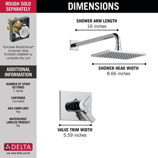 Delta Vero® Chrome Monitor® 17 Series Shower Trim-4