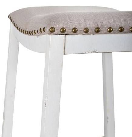 Liberty Furniture Vintage Antique White Backless Barstool-4