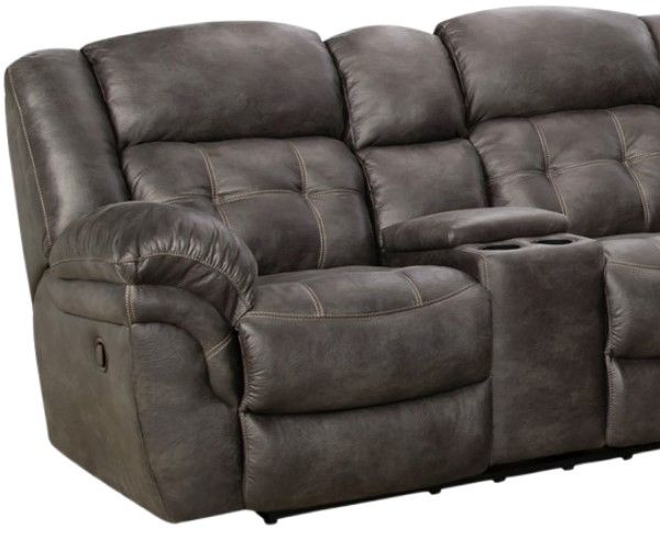 HomeStretch Frontier Charcoal 3-Piece Manual Reclining Sectional-1