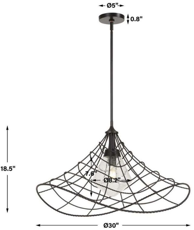 Uttermost® Whirlwind Dark Bronze 1-Light Indoor-Outdoor Pendant-3