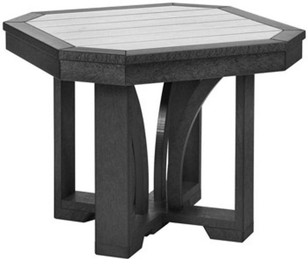 C R Plastic St. Tropez Slate and Light Gray Square End Table-0