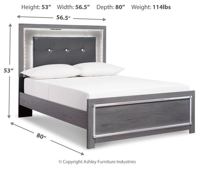 Signature Design by Ashley® Lodanna Gray Youth Full Upholstered Panel Bed-1
