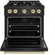 ZLINE Classic Autograph Edition 30" Black Stainless Steel Pro Style Gas Range with Polished Gold Accents-1