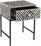 TOV Furniture Bone Black/White Inlay Noire Side Table-2