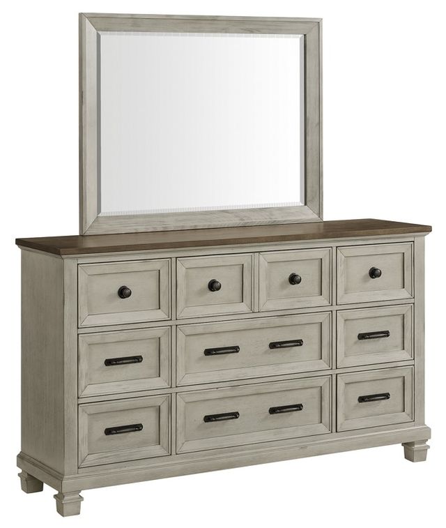 Elements International Farmington 5-Piece Medium Brown/Washed Stone Queen Panel Bedroom Set-2