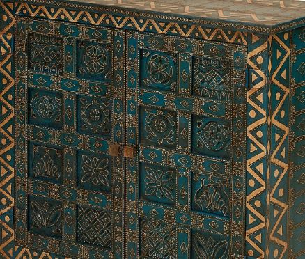 Jaipur Furniture Jimena Blue Painted Cabinet-1