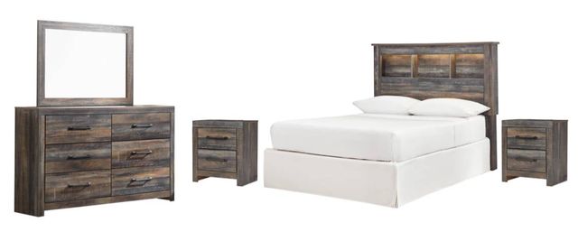 Signature Design by Ashley® Drystan 5-Piece Multi Full Bookcase Headboard Bedroom Set-0
