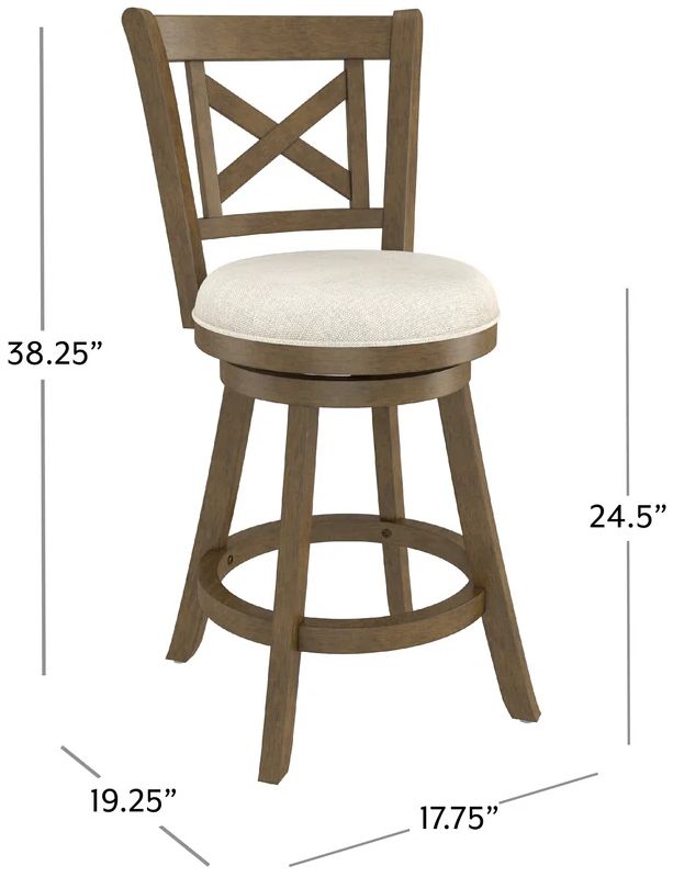 HH2 Home Roe Brushed Gray/Cream Counter Height Stool-2
