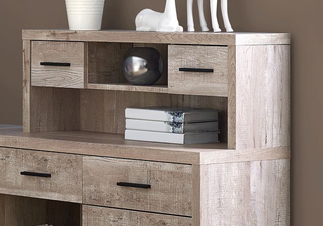 Monarch Specialties Inc. Taupe Reclaimed wood L/R Facing Corner Computer Desk-3