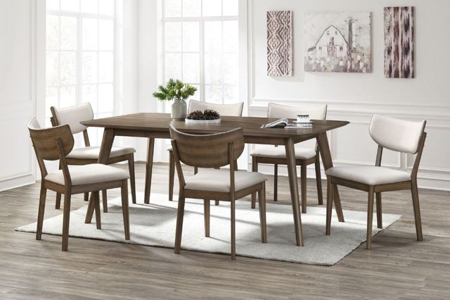 New Classic® Home Furnishings Rex Beige/Walnut Brown Dining Side Chair-1