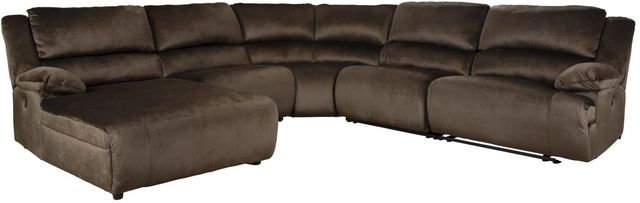Signature Design by Ashley® Clonmel 5-Piece Chocolate Power Reclining Left-Arm Facing Sectional and Chaise-0