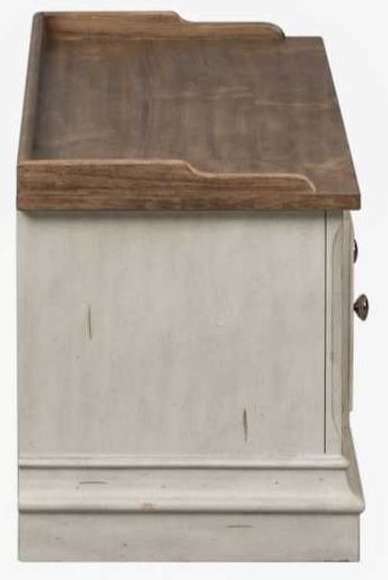 Liberty Furniture Morgan Creek Antique White/Wirebrushed Tobacco Storage Hall Bench-3