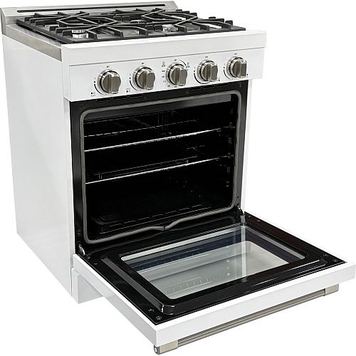 Unique® Appliances Classic Retro 30" White Slide-In Propane Gas Range-3
