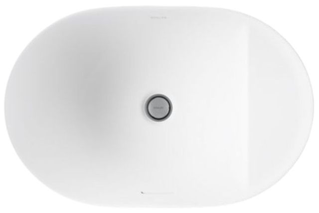 Kohler Chalice White 22.75" x 15" Oval Vessel Bathroom Sink-1
