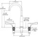 Elkay Chrome 8" Centerset Exposed Deck Mount Faucet with Gooseneck Spout and 4" Lever Handles-1