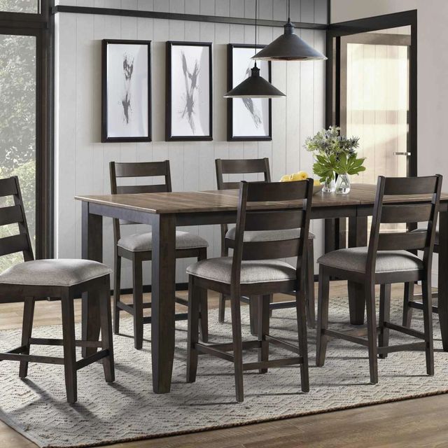 Intercon Beacon Walnut Counter Dining Table with Charcoal Base-1