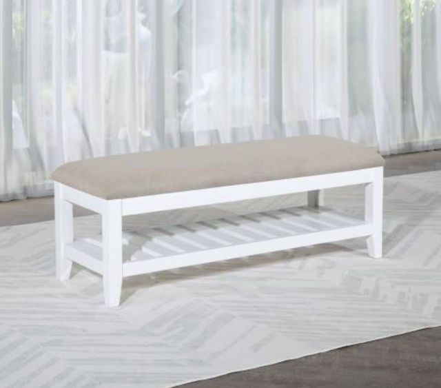 Coaster® Bexhill Beige/White Upholstered Rectangular Bench -3