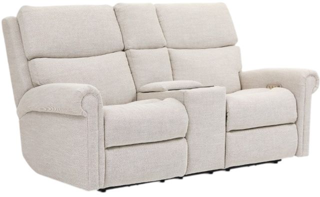 Flexsteel® Customizable Bernard Fabric Power Reclining Loveseat with Console, Headrest and Lumbar-0