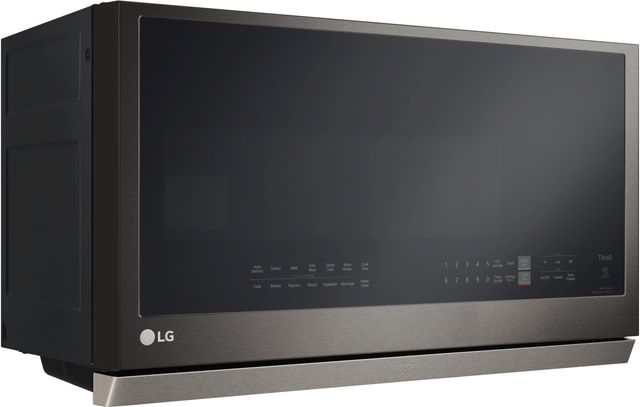 LG 30" 2.1 Cu. Ft. Fingerprint Resistant Black Stainless Steel Over the Range Microwave-2