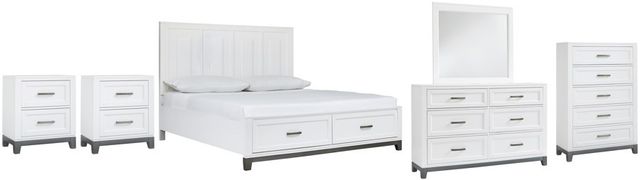 Benchcraft® Brynburg 6-Piece White Queen Storage Panel Bed Set-0