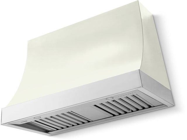 La Cornue Cornufé Marquee 44" Pure White Wall Mounted Range Hood with Polished Chrome Trim-0