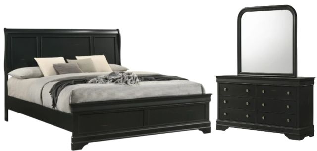 American Wholesale Furniture Porter 3-Piece Black Queen Panel Bedroom Set-0