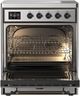 Ilve® Majestic III 30" Stainless Steel Pro Style Induction Range with Triple Glass Door and Burnished Trim-1
