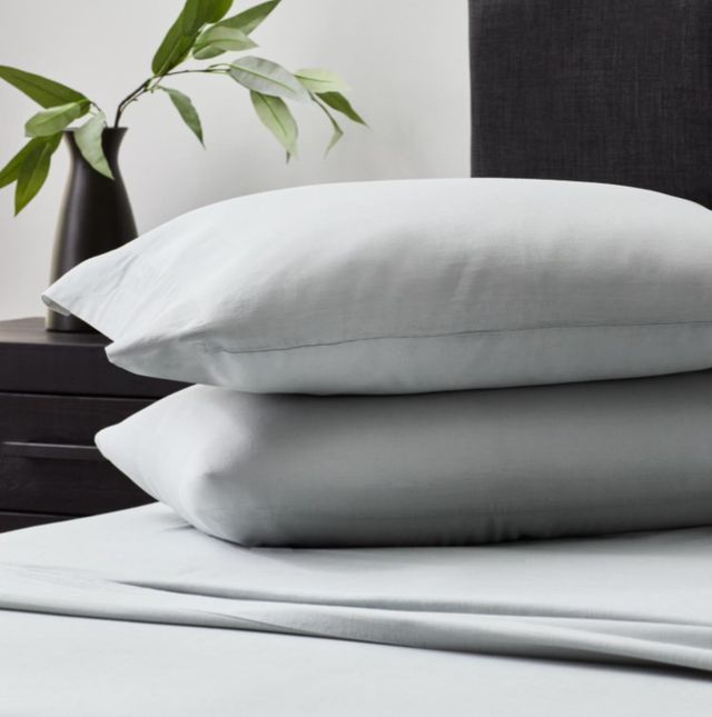 Malouf® 3-Piece Fog Linen-Weave Cotton Twin Sheet Set-2