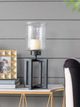 A & B Home Black/Clear Large Candle Holder-4