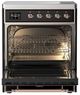 Ilve® Majestic III 30" Glossy Black Pro Style Induction Range with Solid Door and Copper Trim-1