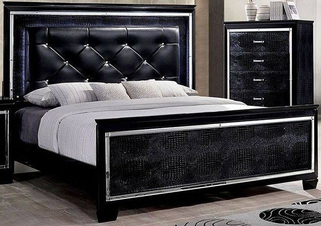 Furniture of America® Bellanova Black Eastern King Panel Bed-1